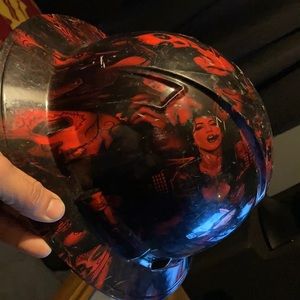 Hydro dipped hard hat red black and girls
